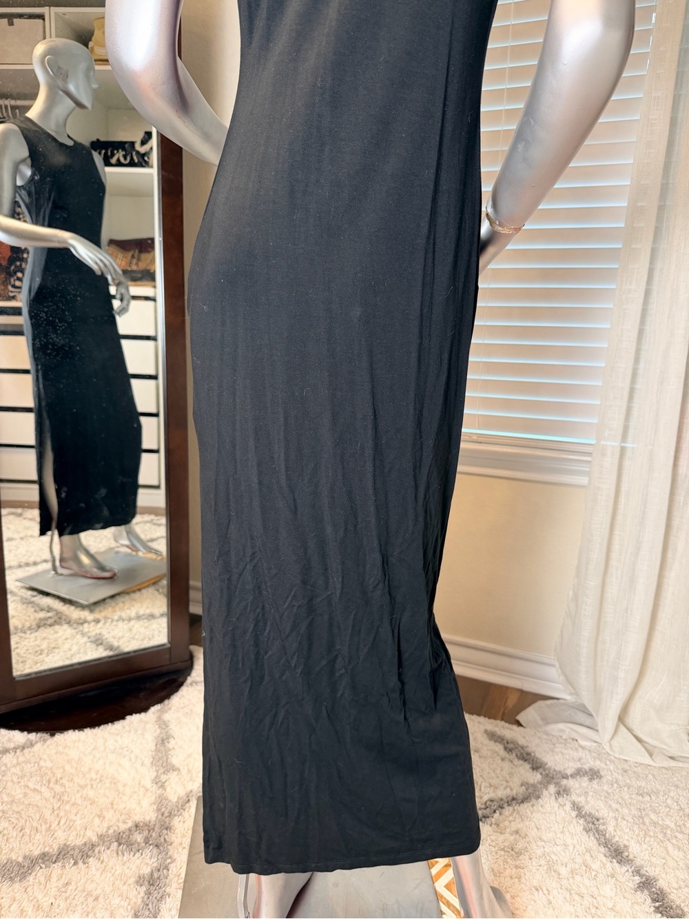 Quince Tencel Lyocell Jersey Tank Maxi Dress Black Large Minimalist Casual - Picture 9 of 11